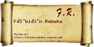 Fábián Rebeka névjegykártya