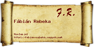 Fábián Rebeka névjegykártya